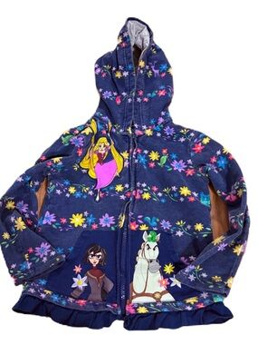 Vintage Disney Rapunzel Tangled Sweatshirt Mother Gothel Blue Full Zip Hooded